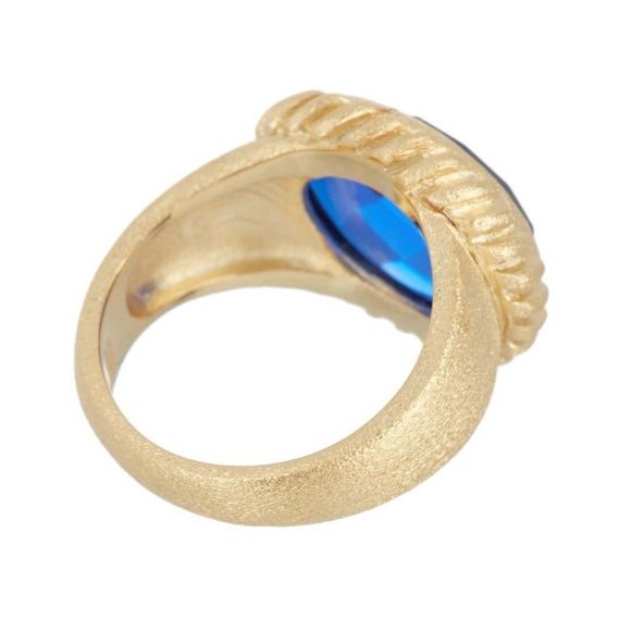 rivka Friedman poppy blue crystal satin ring - Picture 3 of 6